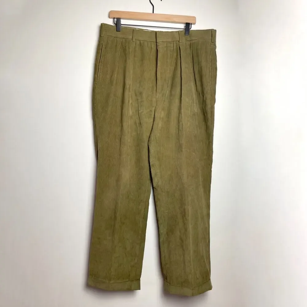 Vintage 90s Ben Silver Corduroy Pants sz 38 Charleston Preppy Old Money Luxury